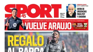 Esta es la portada SPORT de hoy, domingo 15 de diciembre de 2024