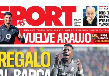 Esta es la portada SPORT de hoy, domingo 15 de diciembre de 2024